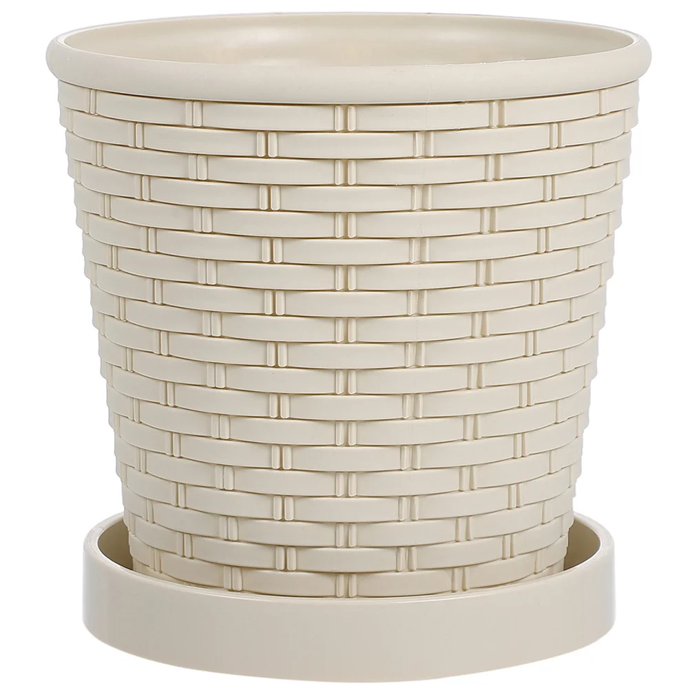 

1Set Resin Flowerpot Woven Pattern Planters for Succulents Cacti Flowers Vegetable Gardening Home Balcony Nursery Production