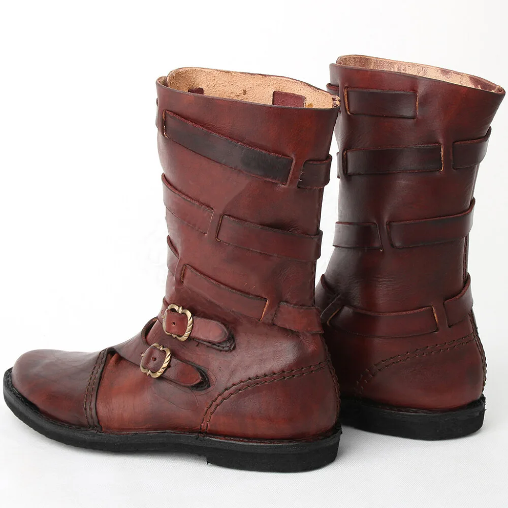 Mittelalterliche Piraten- und Ritterstiefel für Cosplay, Neue Europäische und Amerikanische Renaissance-Römerschuhe, Rollenspiel-Stiefel mit Runder Spitze und Niedrigem Absatz – Detail 9