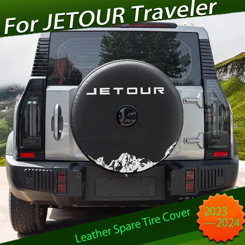 

Car Full-size Spare Tire Cover Leather Cover Fit for JETOUR Traveler T2 2023-2025 Leather Spare Tire Cover Car Accessories