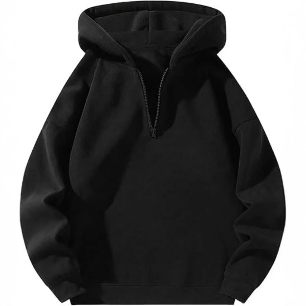 เสื้อสเวตเชิ้ตมีฮู้ดแบบซิป ผ้าโพลีเอสเตอร์ สีทึบ ความยืดหยุ่นปานกลาง เหมาะสำหรับฤดูใบไม้ผลิถึงฤดูหนาว