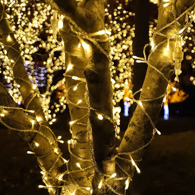 LED Fairy Bare String Lights Waterproof Outdoor Patio Decor Lights Christmas Festival Twinkle Garland