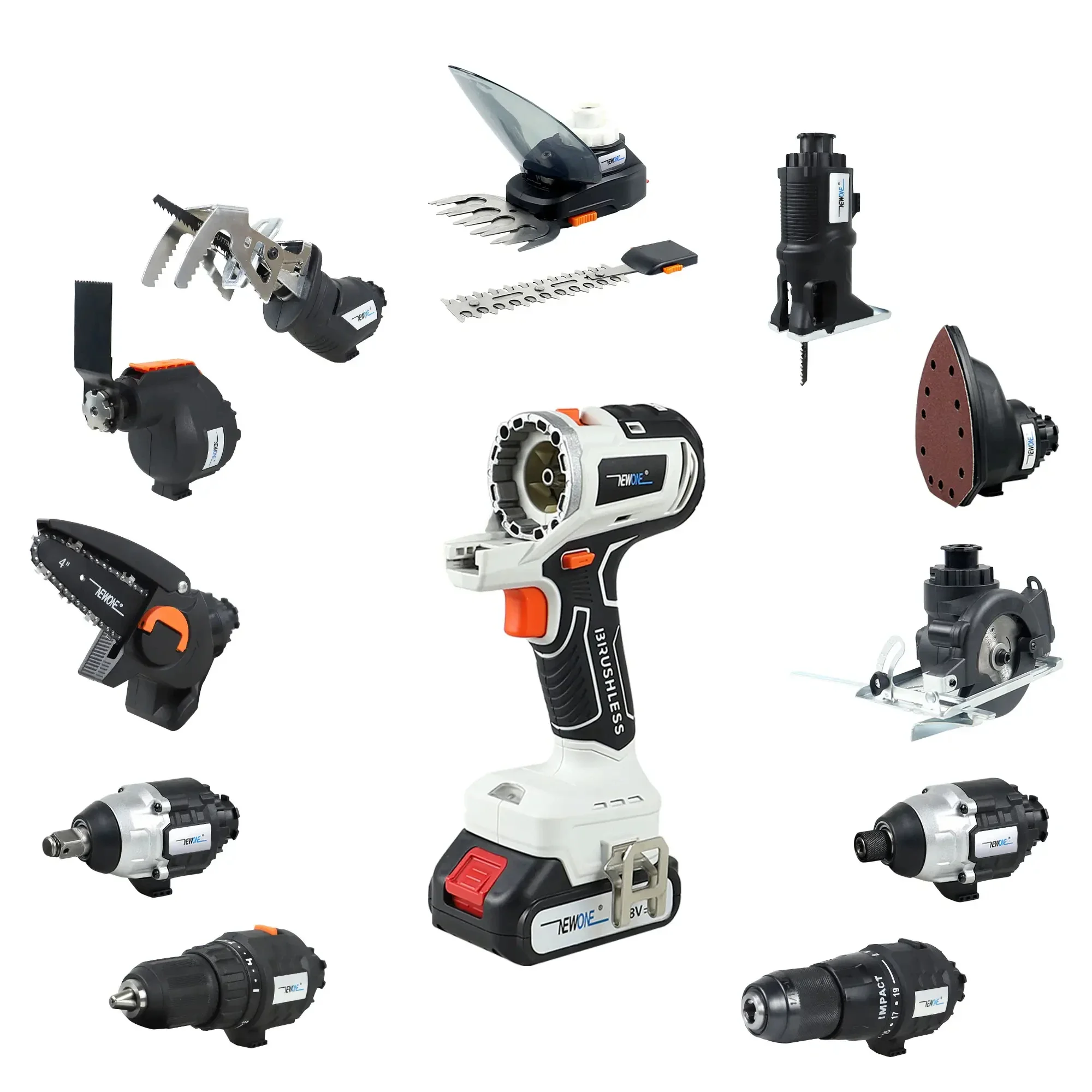 Professional 20V Multi-Function Cordless Power Tool Combination Kit 12-Head Electric Drill Set with Hard Case OEM Supported