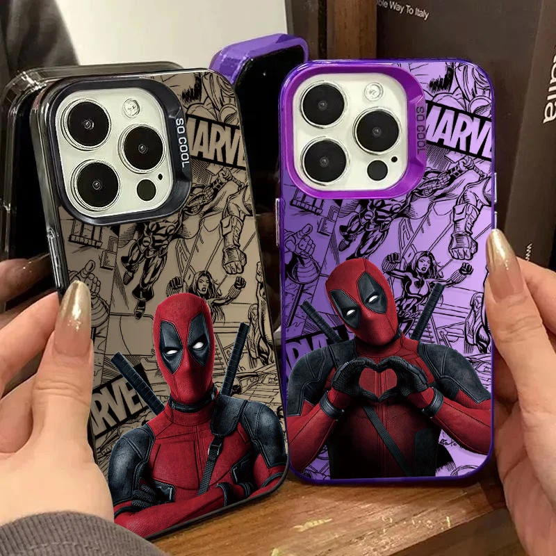 Marvel Deadpool Phone Case for Samsung Galaxy S24 S23 S22 S21 Ultra Plus FE A54 A34 A24 A14 A73 A53 A33 5G Note 20 Plating Cover