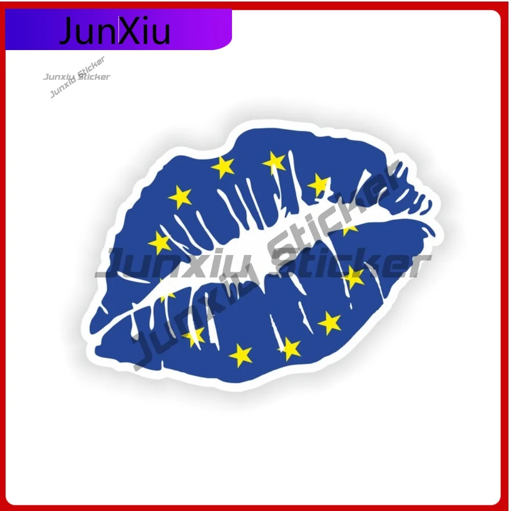 

European Union Eu Lips Flag Stylish Exterior Vehicle Accent Fits Vehicle Exterior Decoration Needs With National Emblem