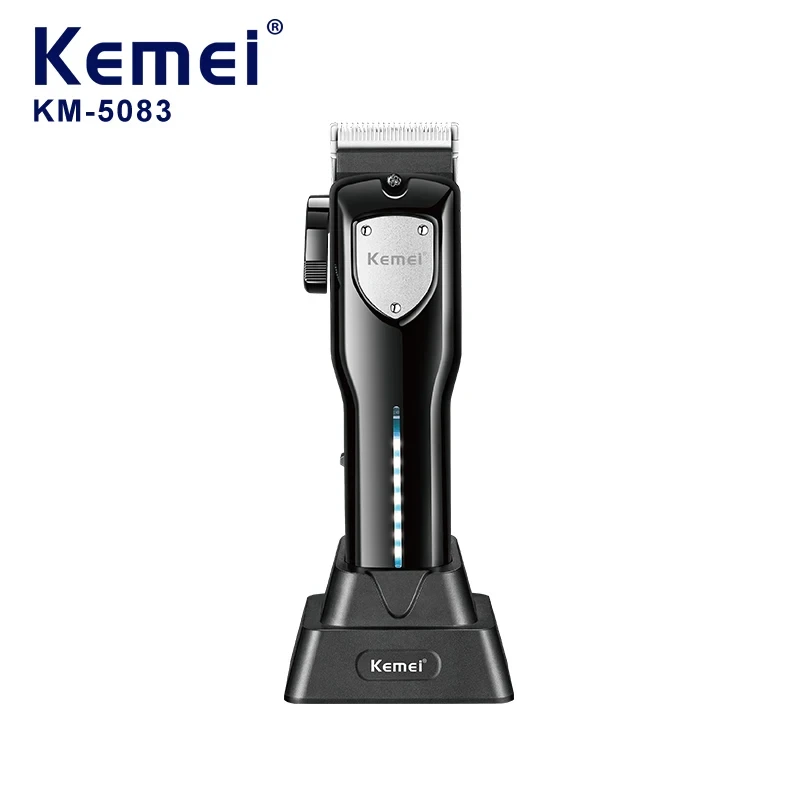 Kemei KM-5083 Adjustable Powder Metallurgy Tool Head Hair Trimmer Intelligent Display Light Low Noise Hair Clipper