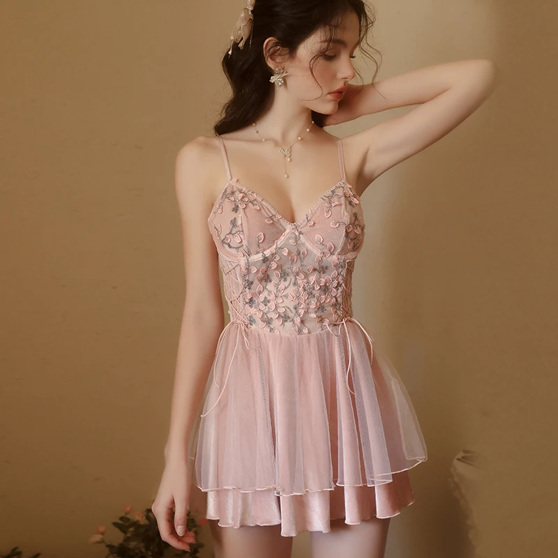 مجموعة ملابس نوم نسائية بمقاسات كبيرة: قميص نوم بوش أب من Underwire + رداء، ملابس منزلية ناعمة للنوم المريح