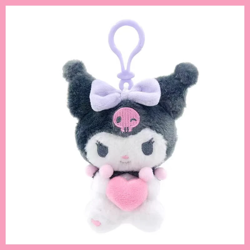 Genuino Sanrio Peluche Hello Kitty Kuromi Melody Cinnamoroll Peluche Ciondolo Peluche Portachiavi Anime Portachiavi Regalo di compleanno