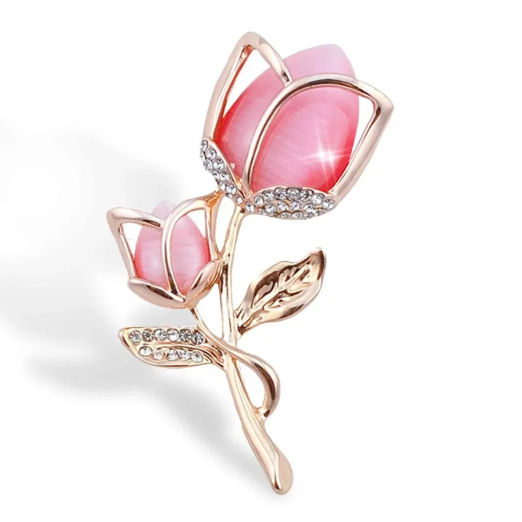 

Высококачественная и элегантная брошь с розовой розой, модная женская брошь с бриллиантами, аксессуары для одежды