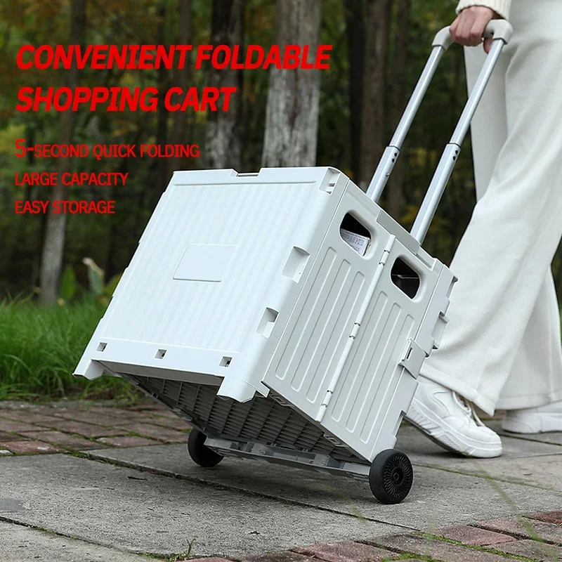 1 PC Portable Folding Shopping Cart Outdoor Camping Car Household Use Compact CargoTrailer Delivery Cart for Express Delivery