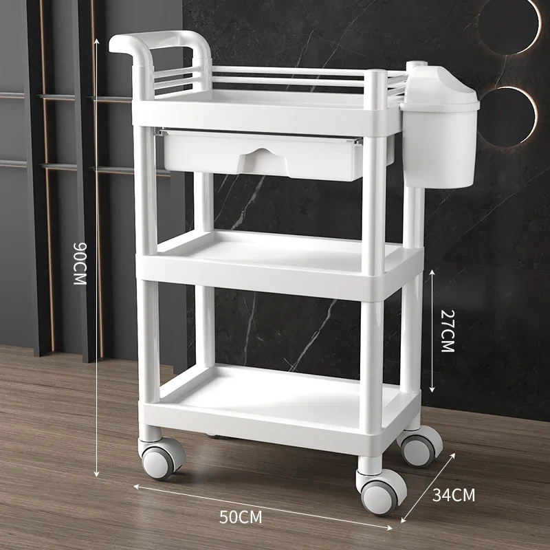 Salon Furniture Cart Wheels Storage Auxiliary Eyelash Organizer Beauty Mobile Trolley Manicure Support Hairdresser Rollers