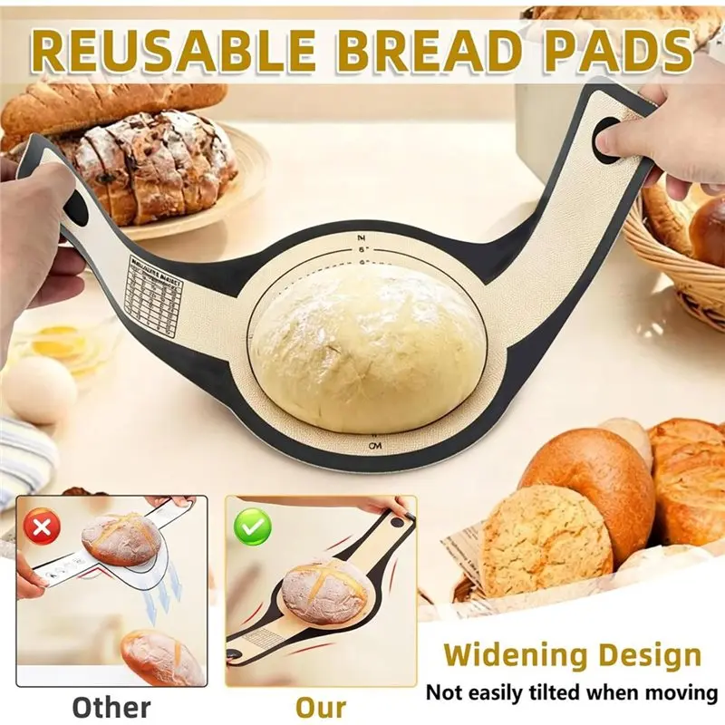 BMBY-Silicone For Dutch Oven Baking Mat- Round Bread Sling With Extended Handles, 2-Pack For Sourdough
