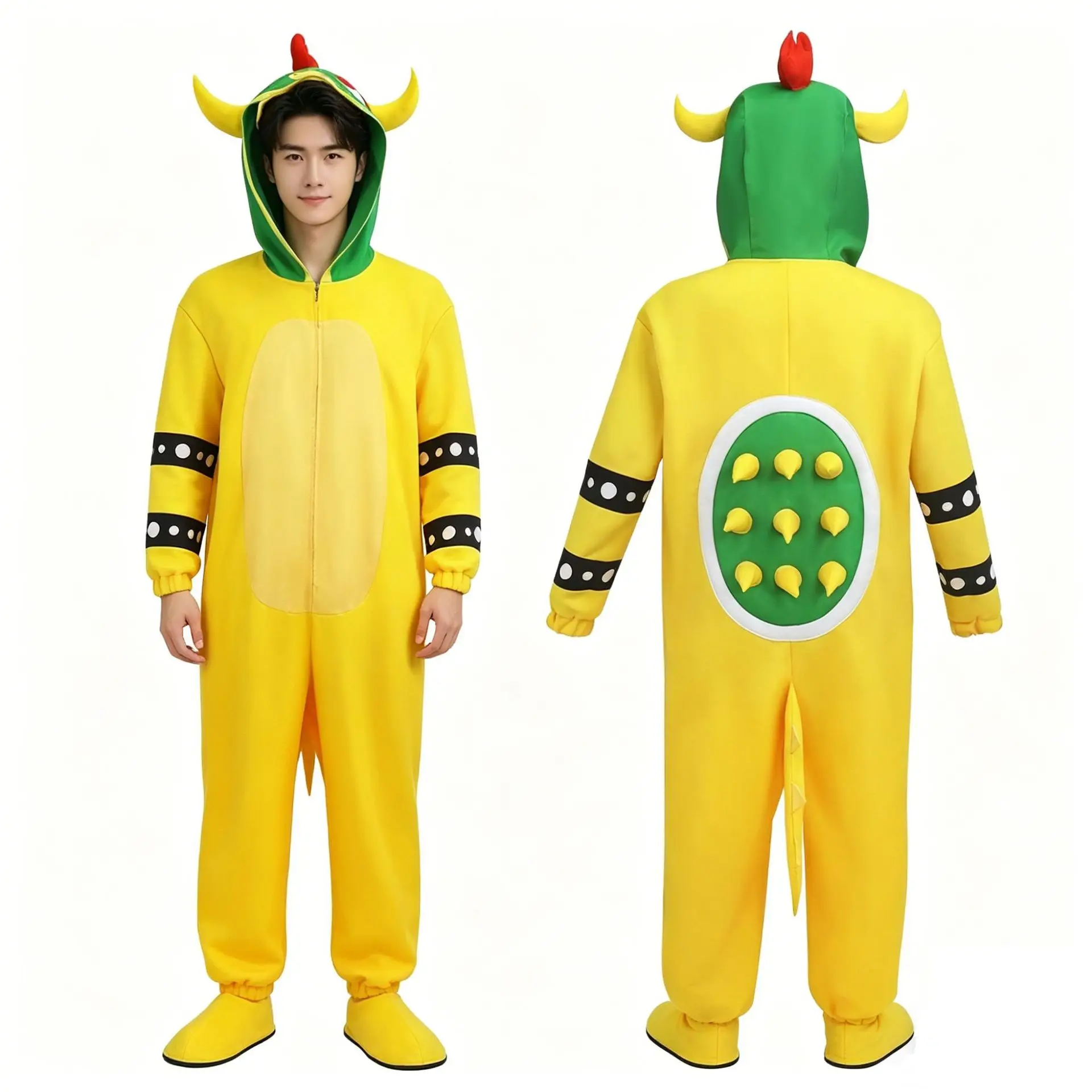 

Bowser Jumpsuit Cosplay Costume Anime Character Halloween Masquerade Performance Clothing for Women and Men