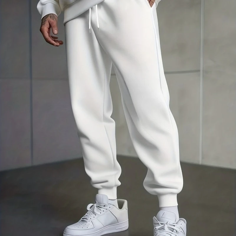 

Мужские однотонные брюки-джоггеры свободного кроя, повседневные спортивные спортивные брюки для спортзала, весна/осень, активный отдых на свежем воздухе - дышащие брюки