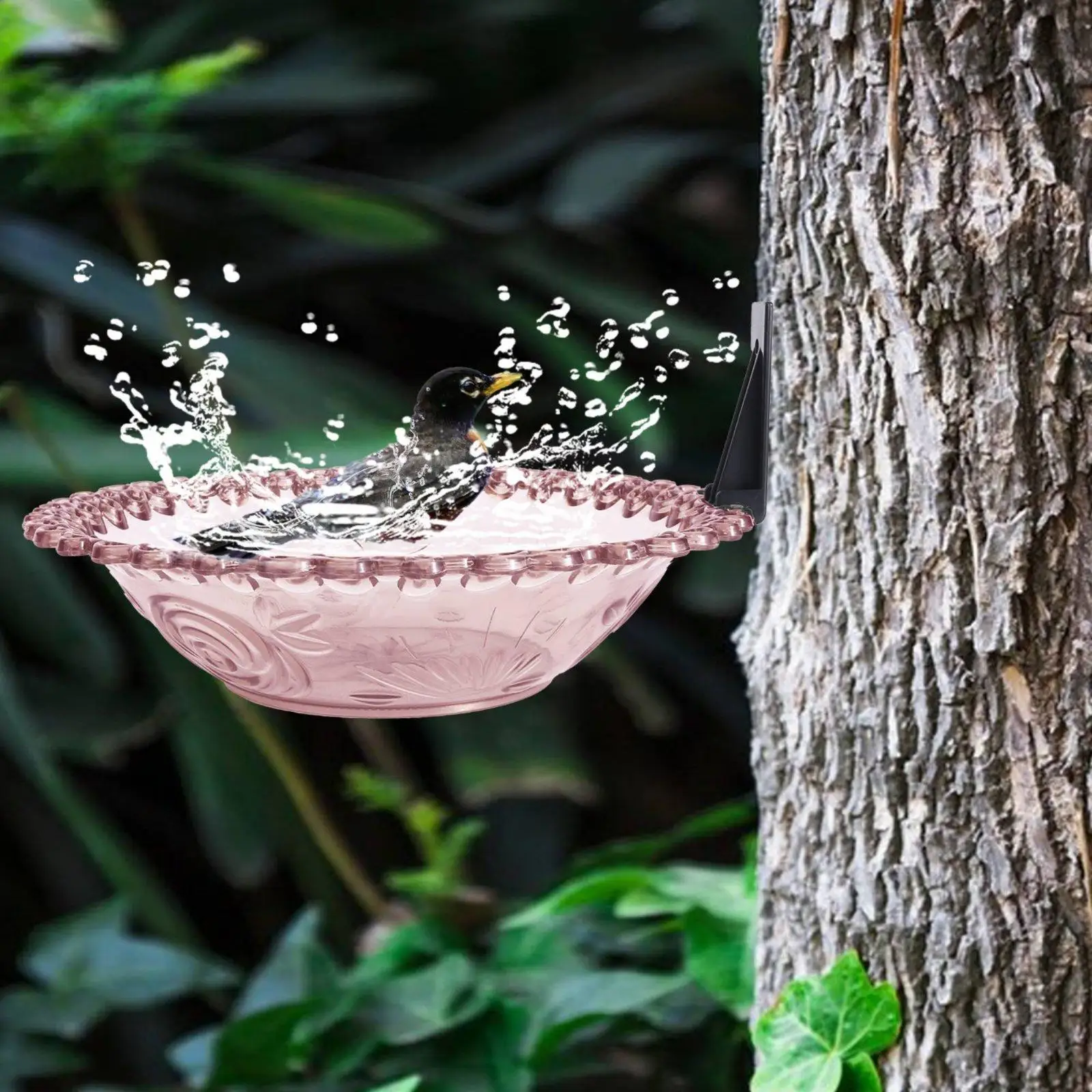 Hanging Bird Feeder Bath Double Functionality Feeder for Birds Plastic Bird Pool Outdoor Birds Bath for Railing Fence or Tree Hanging Bird Feeder Bath Double Functionality Feeder for Birds Plastic Bird Pool Outdoor Birds Bath for Railing Fence or Tree