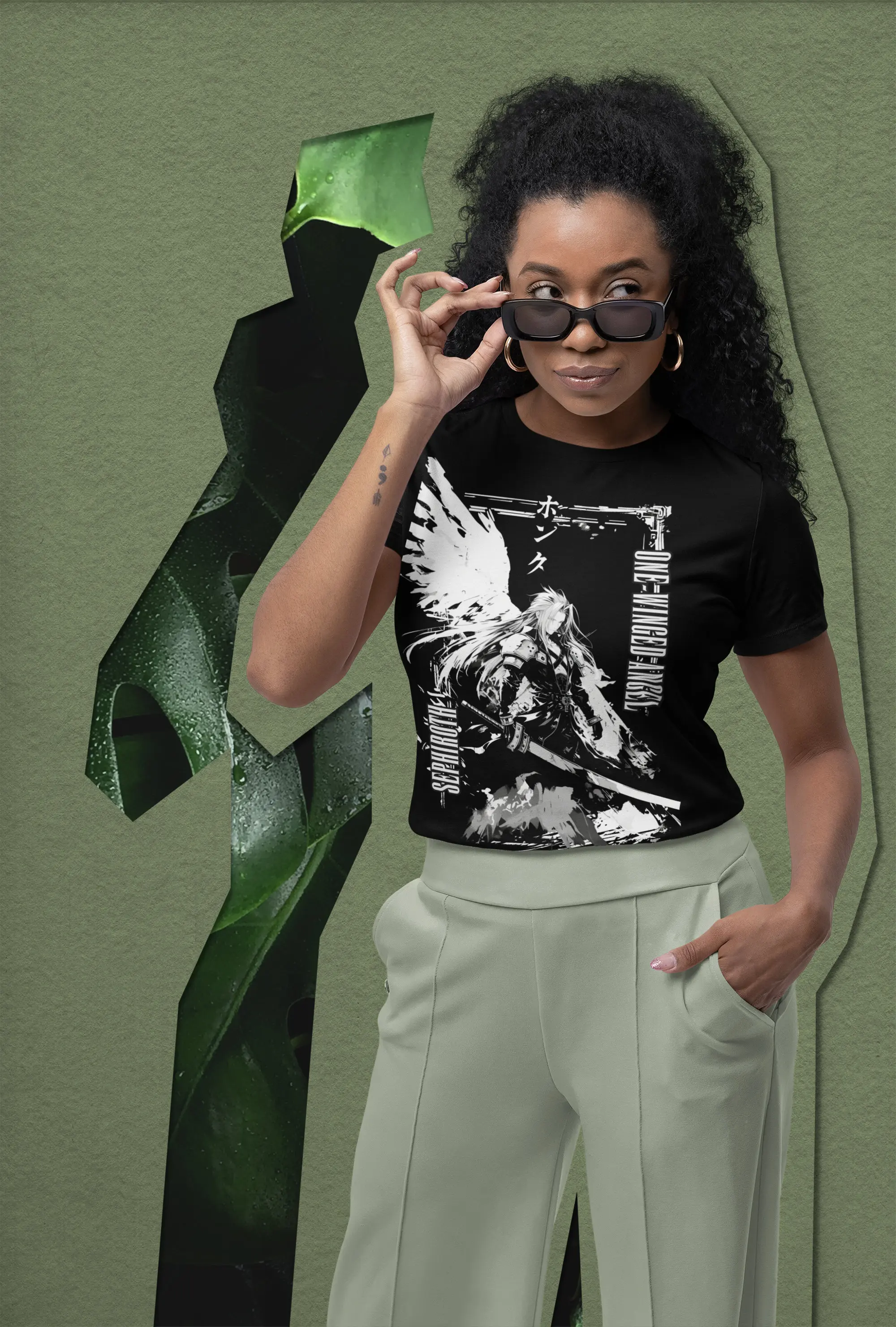 Final Fantasy VII Sephiroth One-Winged Angel Graphic T-Shirt Cotton Men Women Streetwear Tee