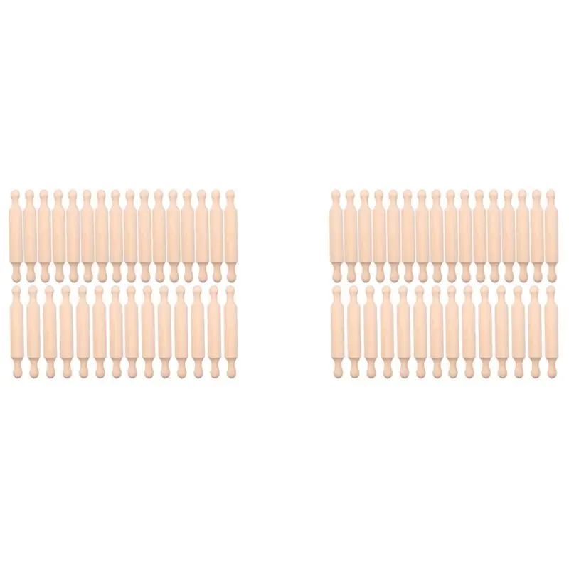 

ABVT-40 Pieces Wooden Mini Rolling Pin 6 Inches Long Kitchen Baking Rolling Pin Small Wood Dough Roller For Children Fondant