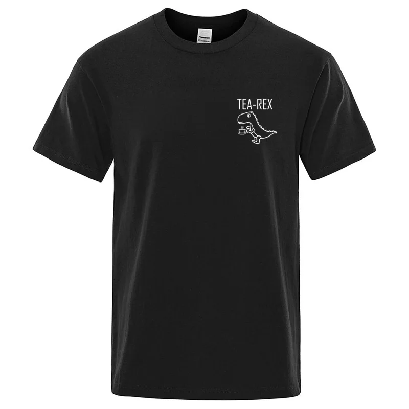 Herren-T-Shirt aus hochwertiger Baumwolle mit lustigem Dinosaurier-Design, lässig, Sommer, cool, O-Ausschnitt, Hip-Hop-Oberteil für Männer