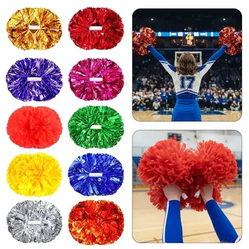 30cm*37cm Flower Ball Multicolors PET Cheerleading Pom Poms Colorful Come On Props Sports Match Vocal Ball Cheerleading