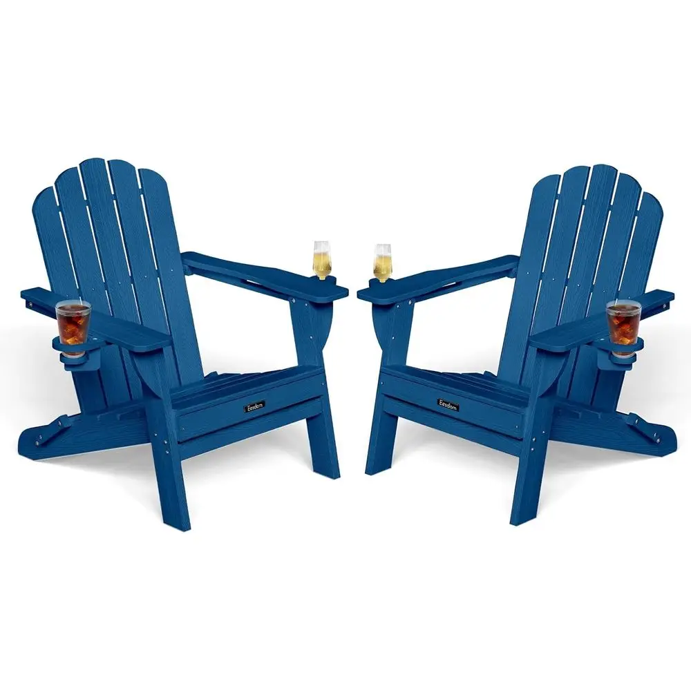 

Набор из 2-х всепогодных 5-секционных кресел Adirondack темно-синего цвета для использования на открытом воздухе