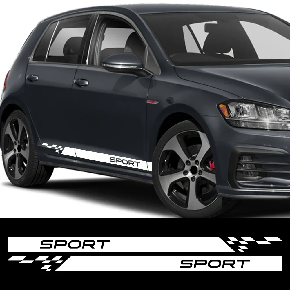 

Car Door Side Sticker Racing Sport Decor Decal for Volkswagen VW Tiguan Golf Passat Polo ID.4 Skoda Vinyl Tuning Accessories