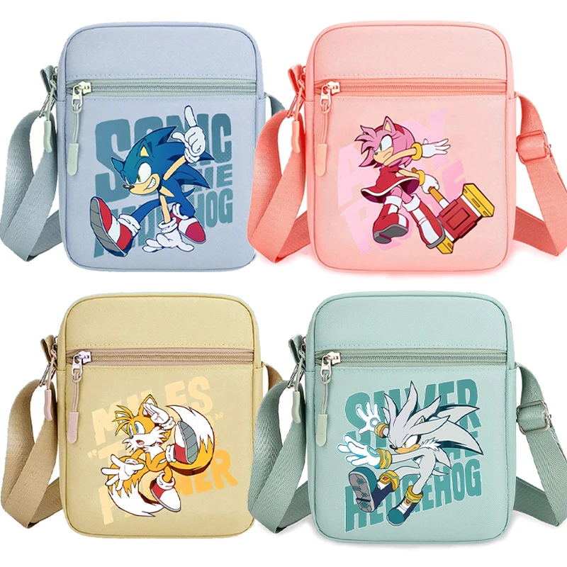 

Hedgehog Shoulder Bag Sonics Boys Travel Anime Crossbody Bags Student Outdoor Sports Messenger Pouch Men Phone Purse Gift New
