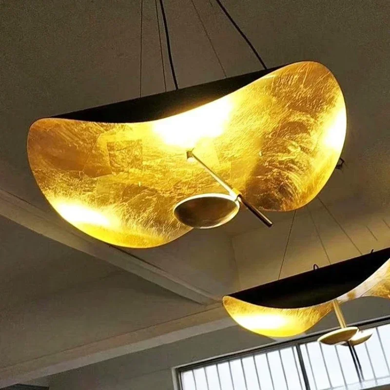 Lámpara colgante LED de Arte de hoja de loto, creativa italiana, decoración de iluminación interior para restaurante, dormitorio, tienda de ropa, sala de estar