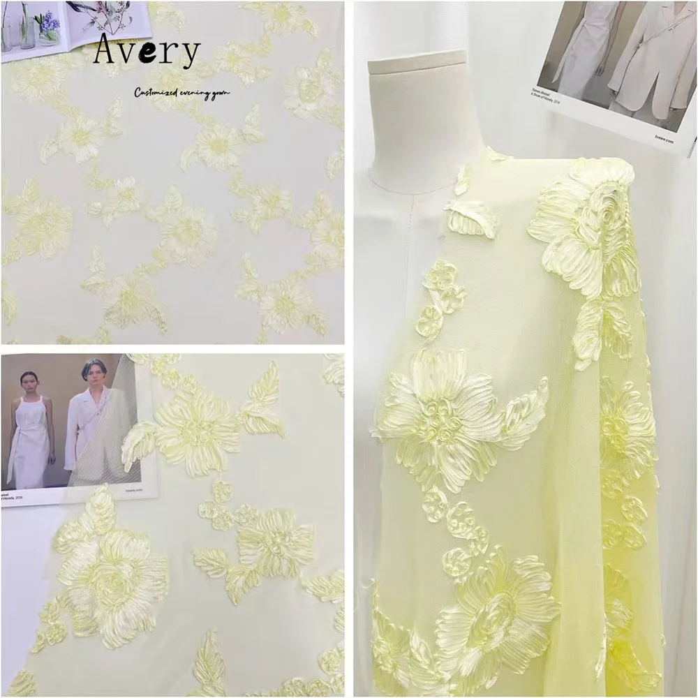 Avery personnalisé fleur jaune queue de poisson épaules dénudées robes élégantes pour les femmes longues robes de soirée de luxe 2025 robe de Gala soirée