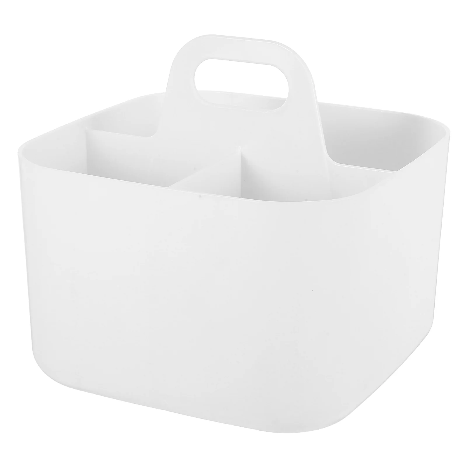 

4 Pack Blue Handle Storage Box Four Compartments Stationery ganizer For School Hospital Art Supplies Desktop Filing Tool Case