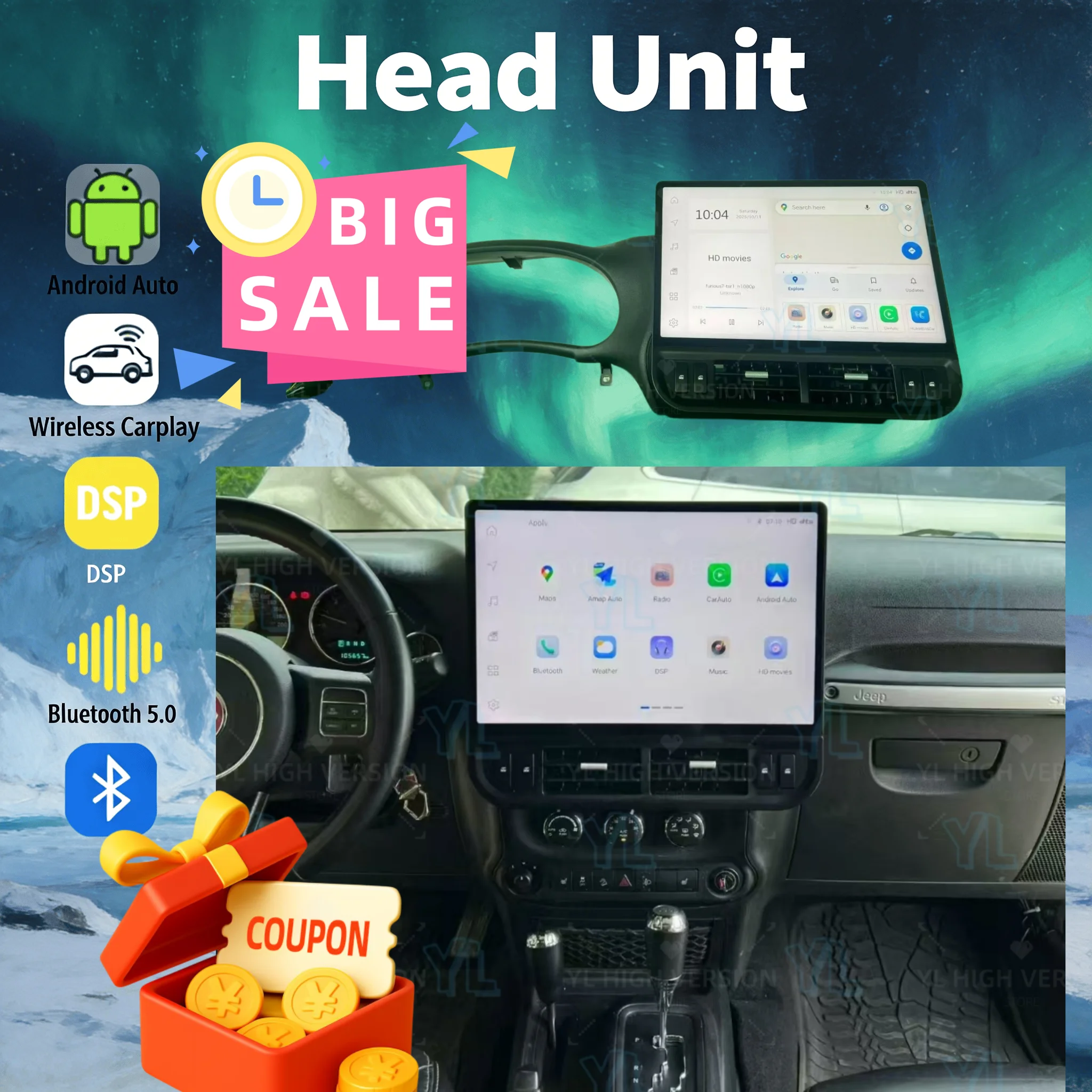 16.8" Car Radio Car…