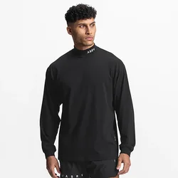 Gym Men's Compression Shirts Fitness Sweatshirt Workout Turtleneck Long Sleeve T-shirt Training Tops Muscle Men Casual Tees