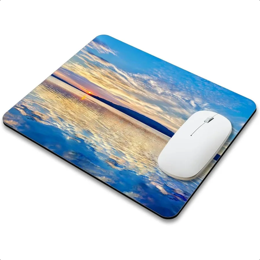 Beautiful Lake and Mountains at Sunset Mouse Pad Mat Rec NonSlip Rubber Base Computer Mousepad