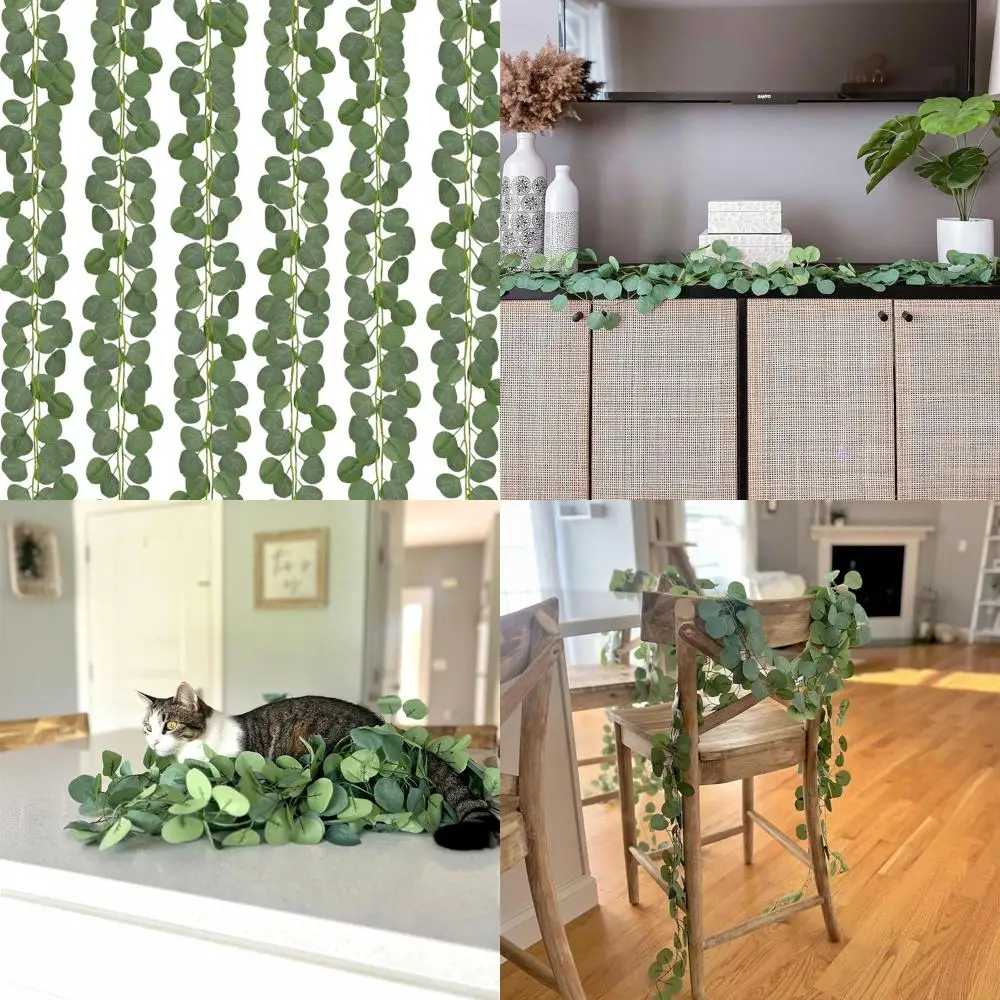 

120-Piece 840Ft Long Artificial Eucalyptus Garland for Weddings, Parties, and Home Décor
