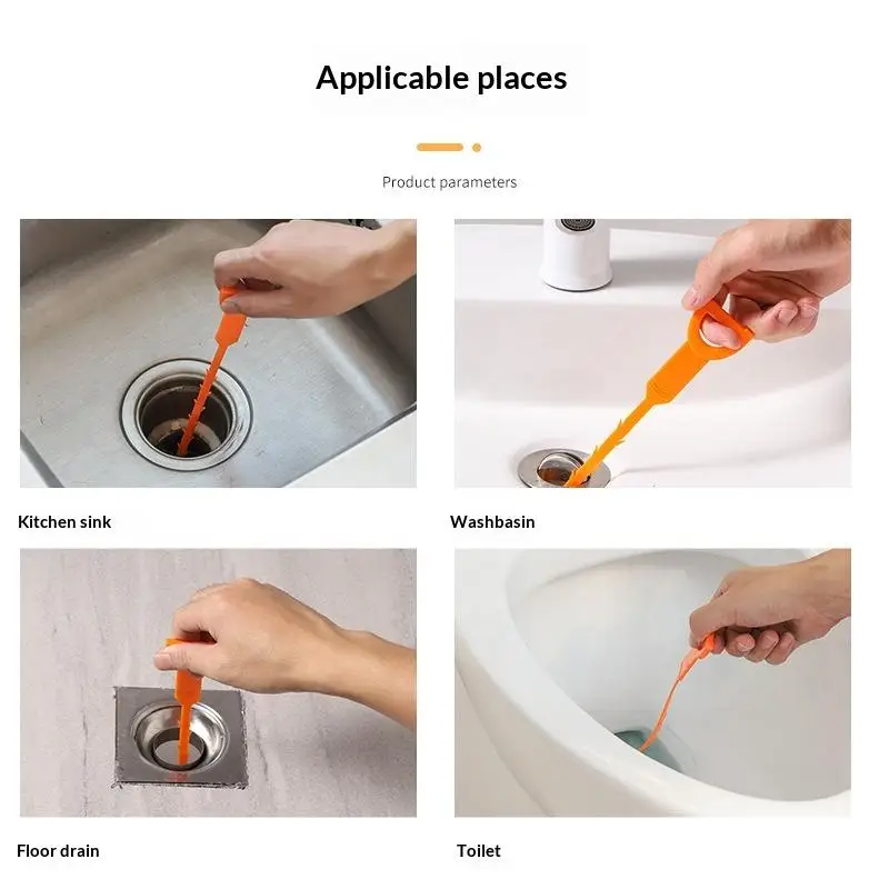 3/5Pcs Kitchen Sink Bathroom Toilet Hair Clog Removal Hand Crank Drain Snake Home Plumbing Unclogging Tool