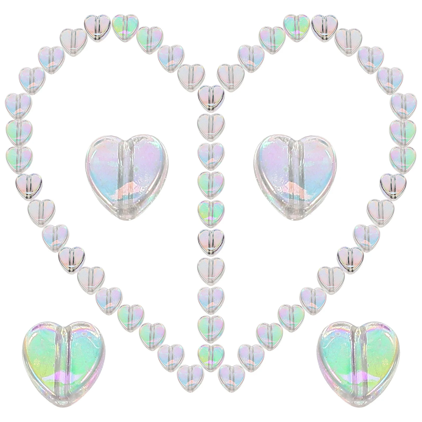 

300Pcs DIY Acrylic Heart Beads for Jewelry Making Bracelet Necklace Crafting Materials Heart Beads Necklace Loose Bead,