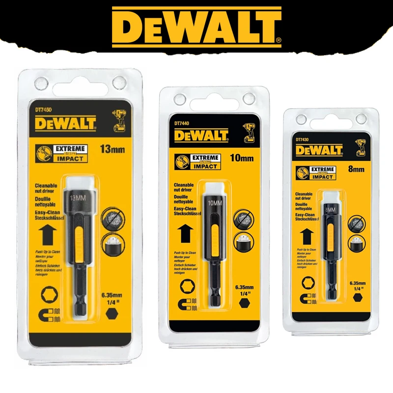 DEWALT DT7430 DT7440 DT7450 Hexagonal Magnetic Nut Socket Driver  8/10/13mm Drill Accessory Easy Clean Connect