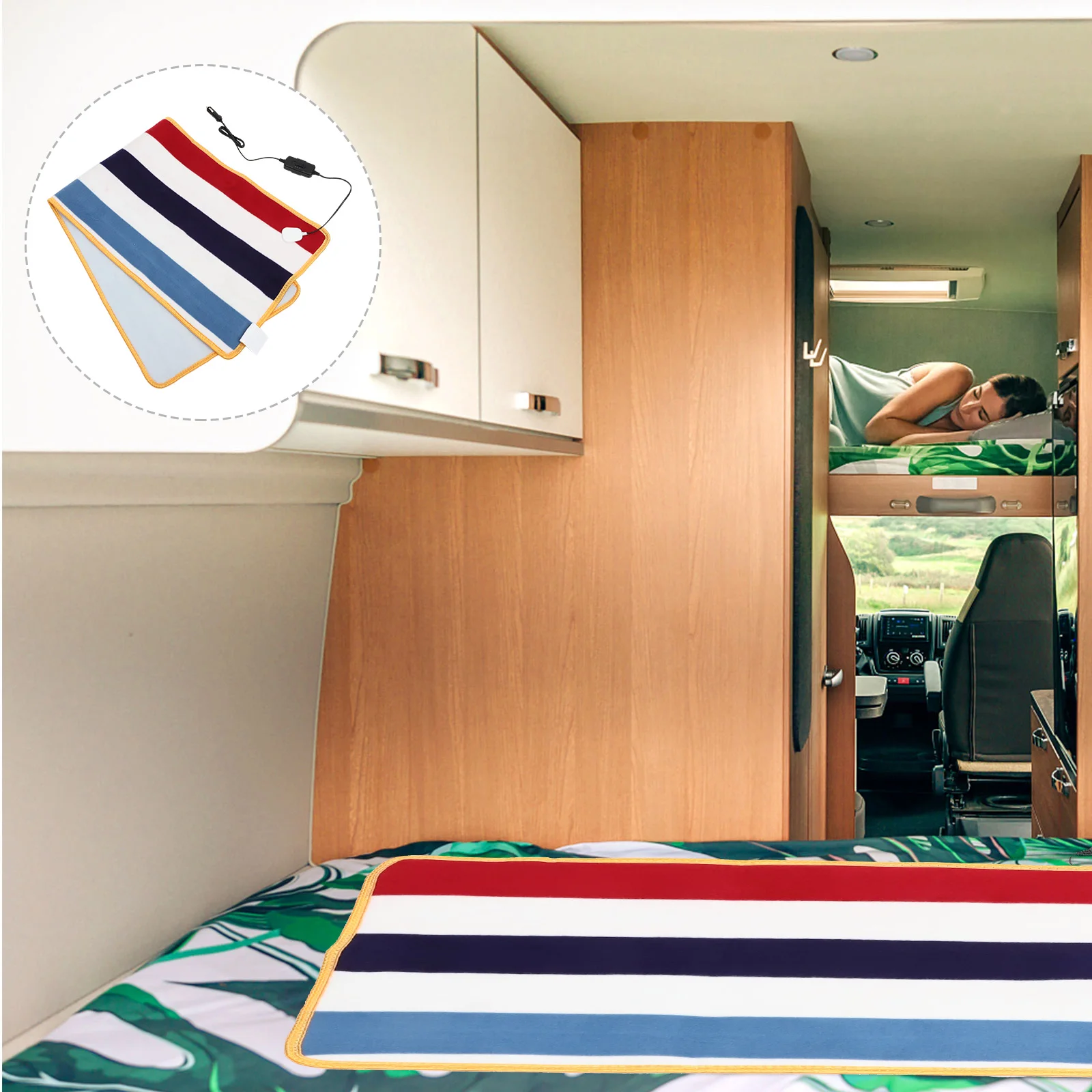 

12V Blanket For Car Heating Portable Warm Travel Blanket Auto Heated Throw Suv Rv Foldable Emergency Use Safe Energy