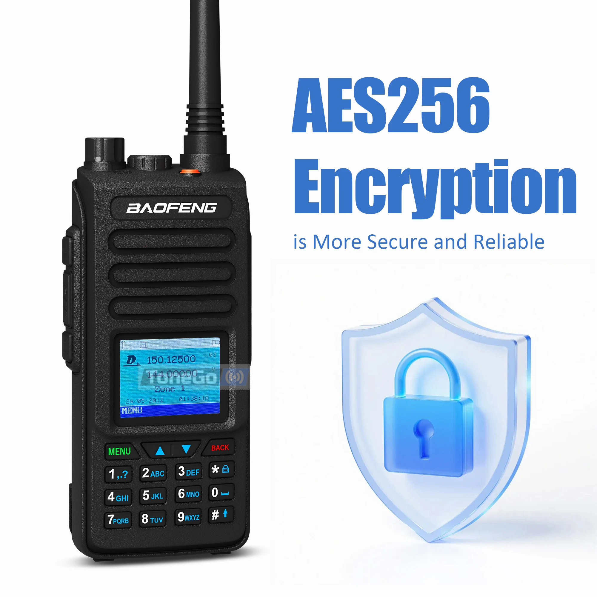 DM-1702 Baofeng DMR Walkie Talkie AES256 Encryption GPS(Option) Dual Mode Analog Tier1 & 2 UHF VHF 1024CH SMS Ham Two Way Radio