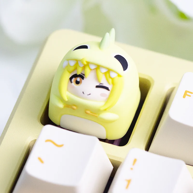 Hitori Gotou الحرفي الراتنج Keycap مخصص لطيف أنيمي شخصية غطاء لوحة المفاتيح شخصية لملحقات لوحة المفاتيح الميكانيكية هدية
