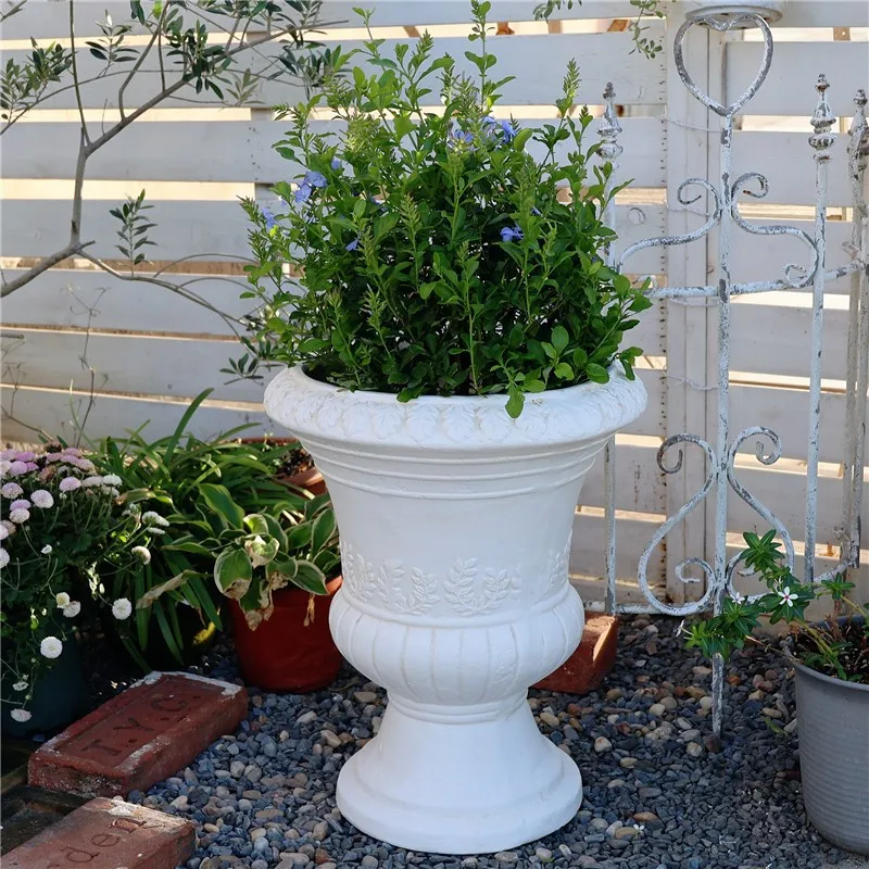 Magnesium Oxide Planter Vintage Tall Pedestal Floor Flower Pot for Garden Patio Wedding Ceremony Decor Large Home Ornament