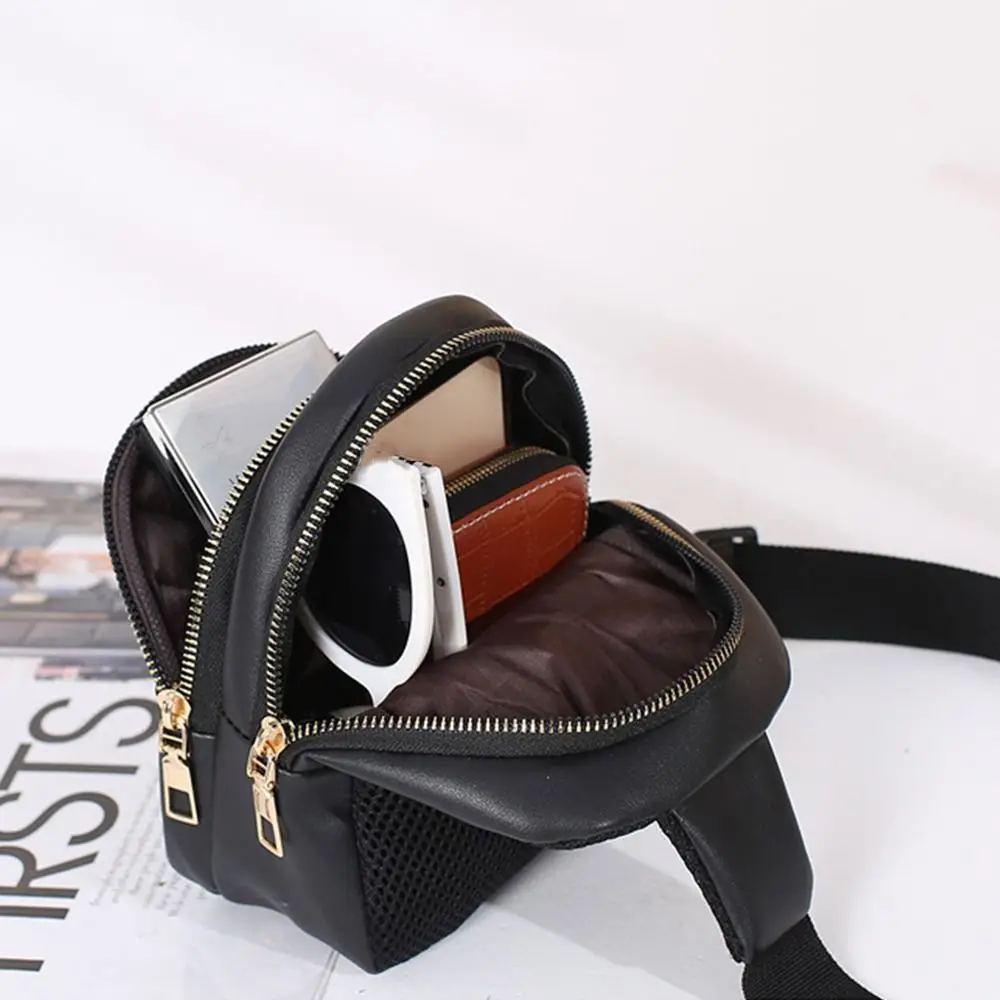 Fashion Pure Color Casual Shoulder Bag Crossbody Bag Chest Bag Travel Pack