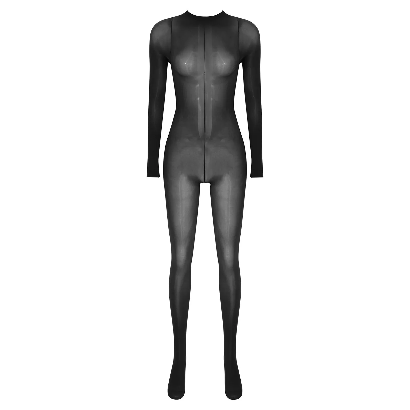 بدلة نسائية مثيرة شفافة ، جسم كامل ، فتحة بين الفخذين ، يونيتارد ، جوارب جسم مطاطية ، سحاب غير مرئي ، بذلة قفز قريبة