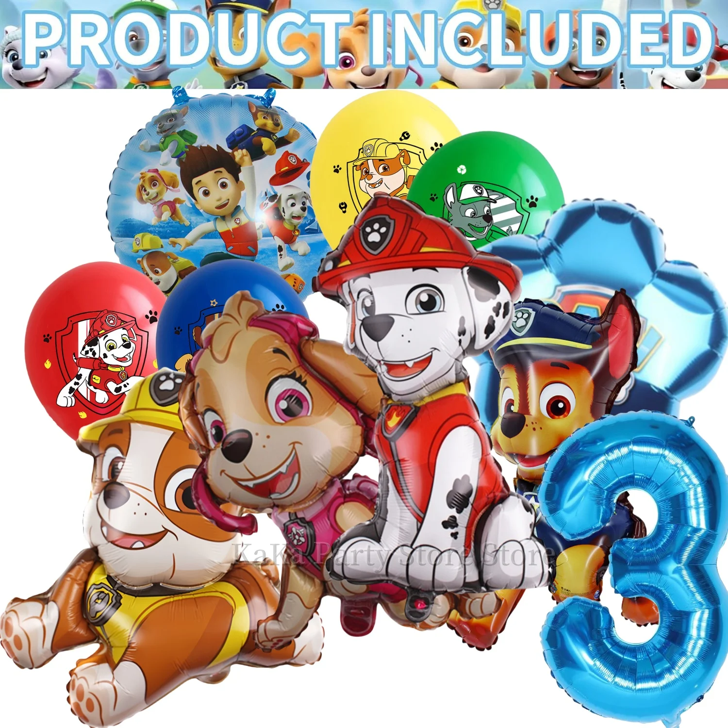 PAW Patrol Geburtstagsparty-Dekoration, Tischgeschirr, Tischdecke, Teller, Becher, Servietten, Geschenktüten, Luftballons, PAW Patrol Partyzubehör