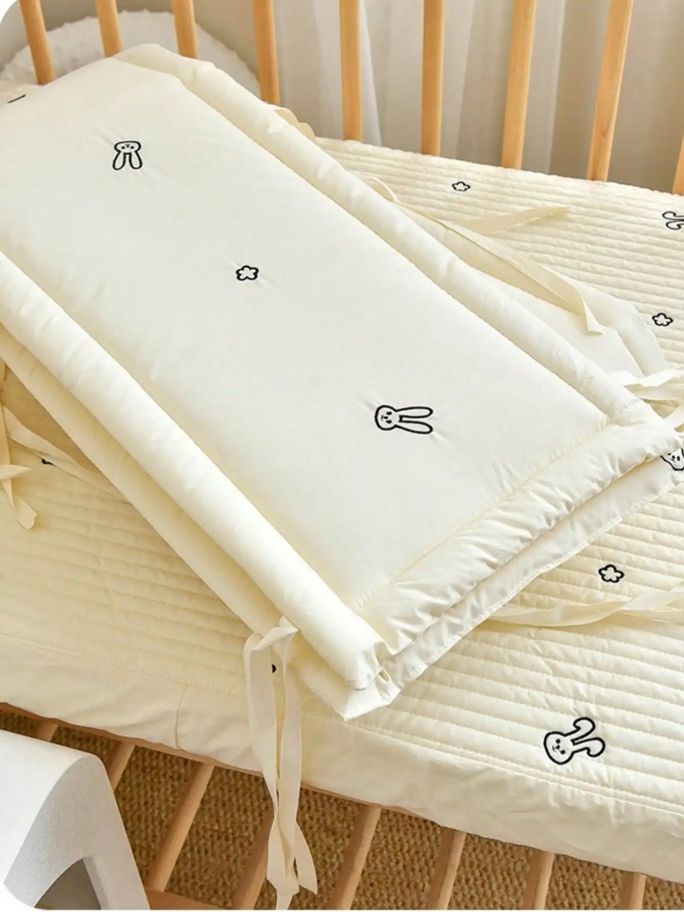 65 سنتيمتر 120 سنتيمتر 200 سنتيمتر سرير السكك الحديدية مجموعة غطاء سرير بيبي بطانة الوفير سرير المهد حامي الوليد الطفل هدية الفراش ديكورا #5