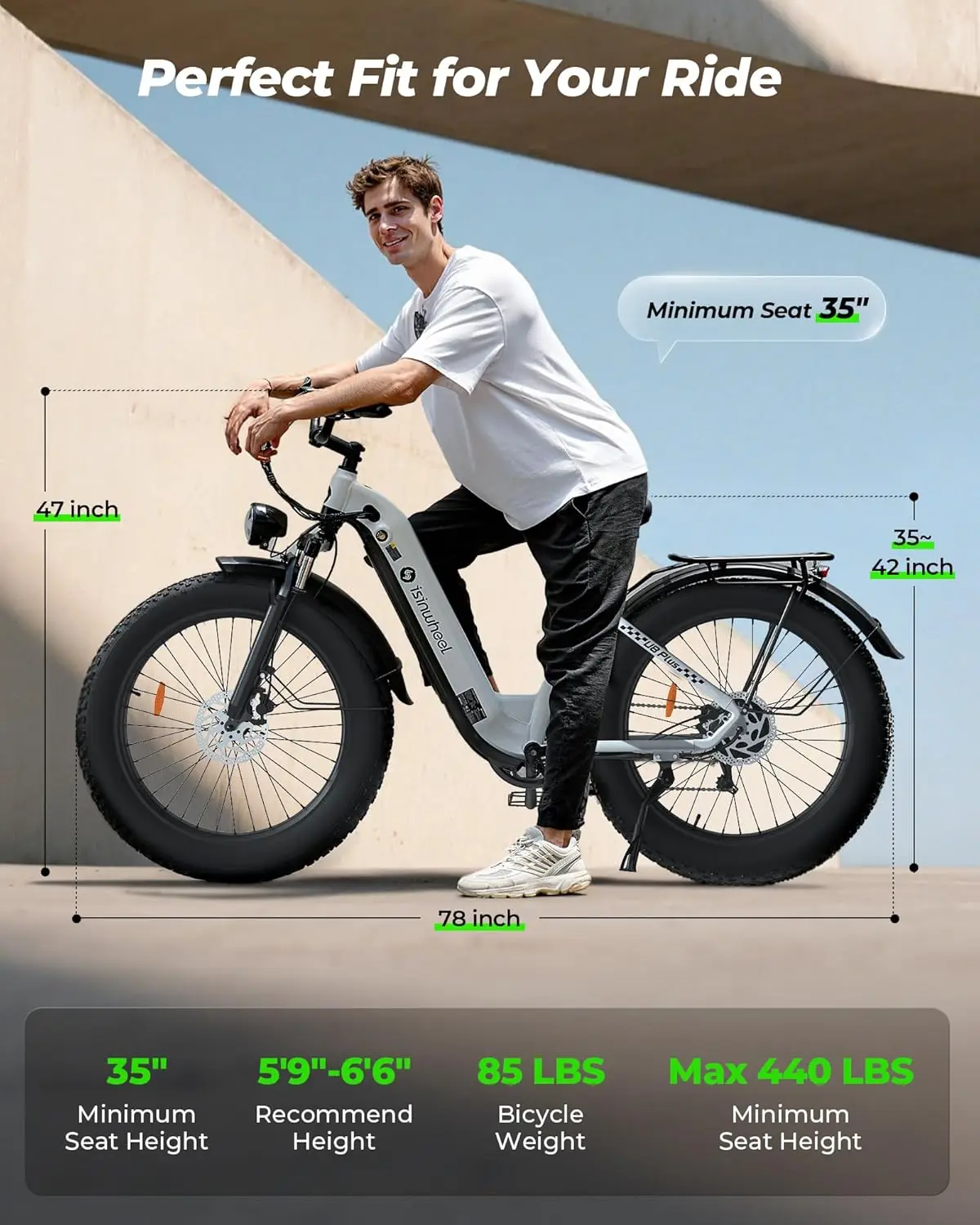 Olenwheel U8 Plus دراجة كهربائية للبالغين 1500 وات 48 فولت 13 أمبير ذروة محرك الفرامل الهيدروليكية Ebike 26 بوصة خطوة من خلال الدهون الإطارات ركاب E الدراجة #2