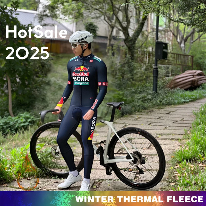 

Red Bull Winter Man Cycling Outfit Jersey Ciclismo Hombre Clothing Men 2025 Fleece Men's Suit Thermal Bib Mens Clothes Bike Set