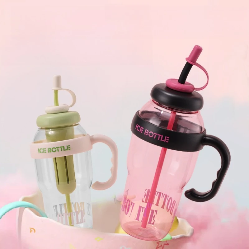 

Large capacity water cup convenient straw tea plastic cup