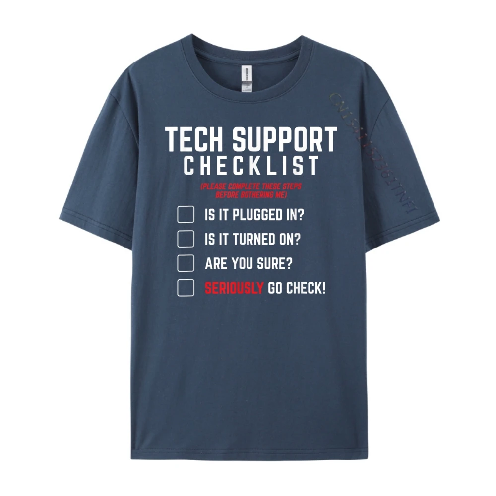 القائمة المرجعية لدعم التكنولوجيا Sysadmin Helpdesk الفكاهة الجرافيك تي شيرت الرجال الفاخرة تي شيرت #4