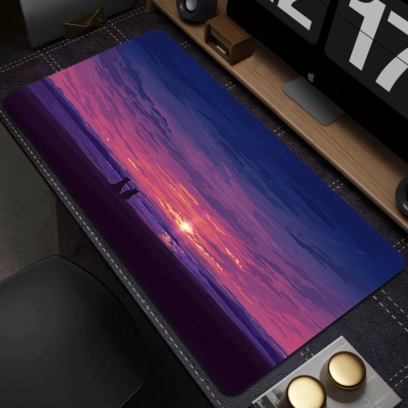 Large Mouse Pad XXL Cute Cat Rubber Mousepad Kawaii Office Computer Desk Mat 90x40cm Locking Edge Mouse Mat Premium Keyboard Pad