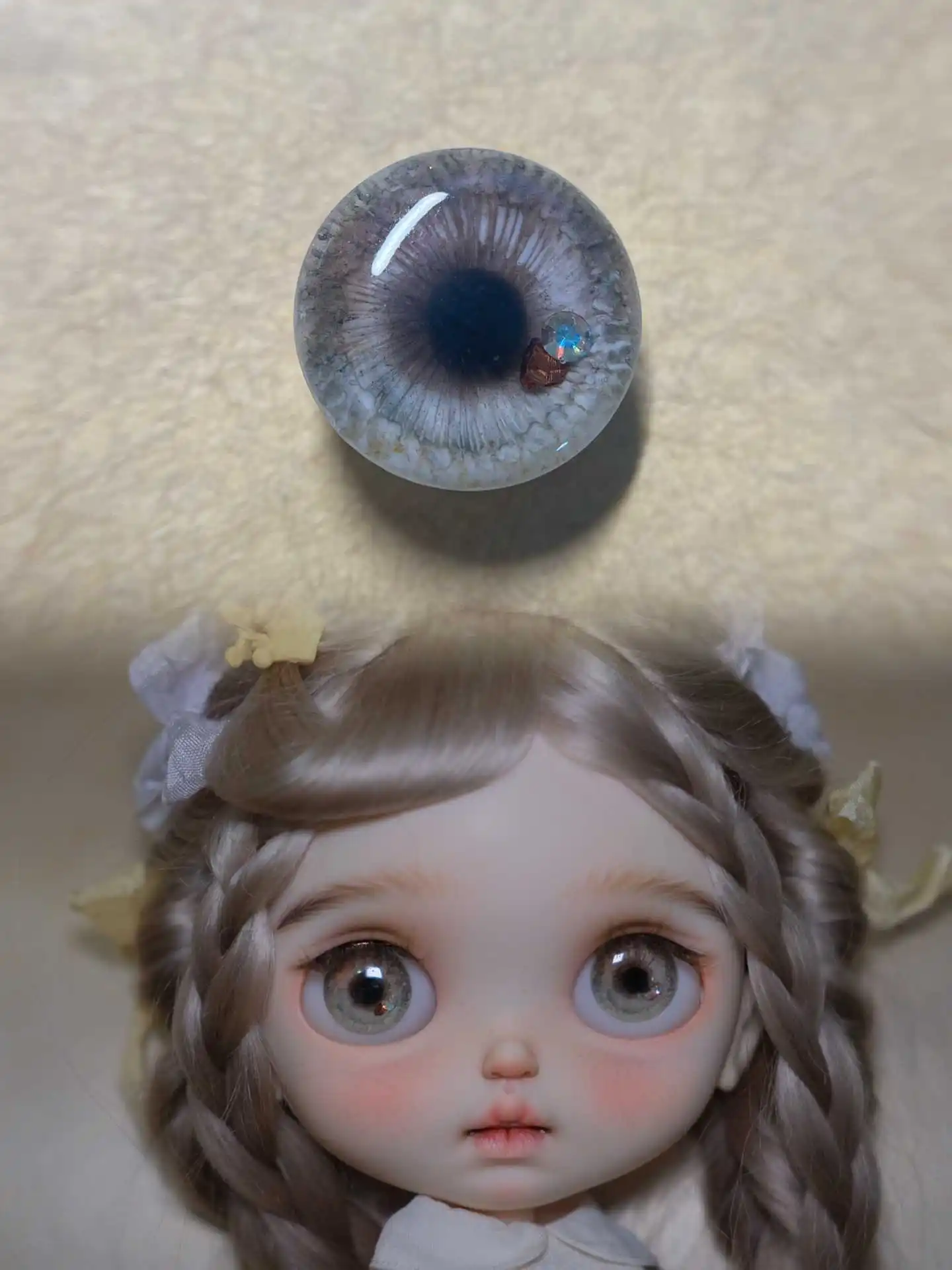 YESTARY BJD 14mm 눈 인형 액세서리, 블라이스 DIY 수제 인형, 반짝이는 물방울 접착제 눈 조각, Bjd 장난감 선물