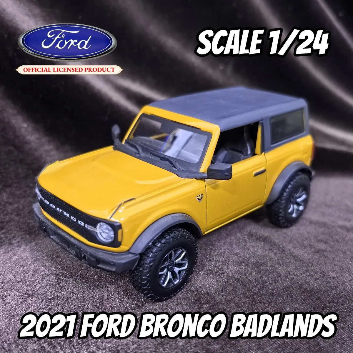 

Лимитированная модель автомобиля Bburago в масштабе 1:24 2021, Ford Bronco Badlands SUV, миниатюрная копия роскошного автомобиля, детская игрушка в подарок на Рождество